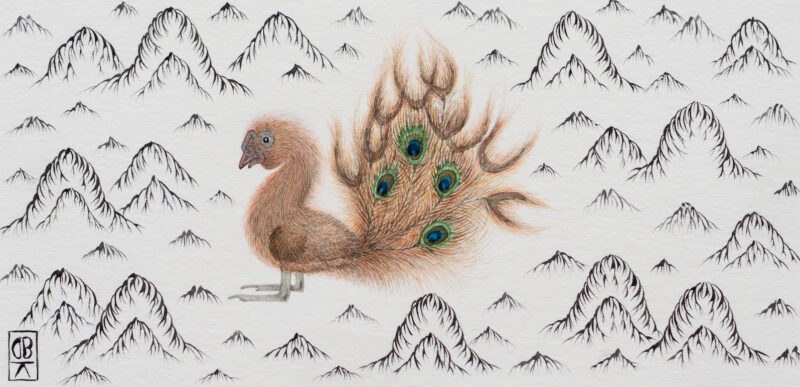 baŞak doĞan kademoĞlu hybrid animals series ​acrylic + watercolor on paper 8x16cm